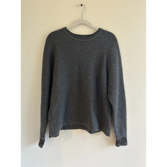 Vintage Abercrombie & Fitch Lambswool Blend Brioche Waffle Knit Sweater Gray M - Picture 1 of 5